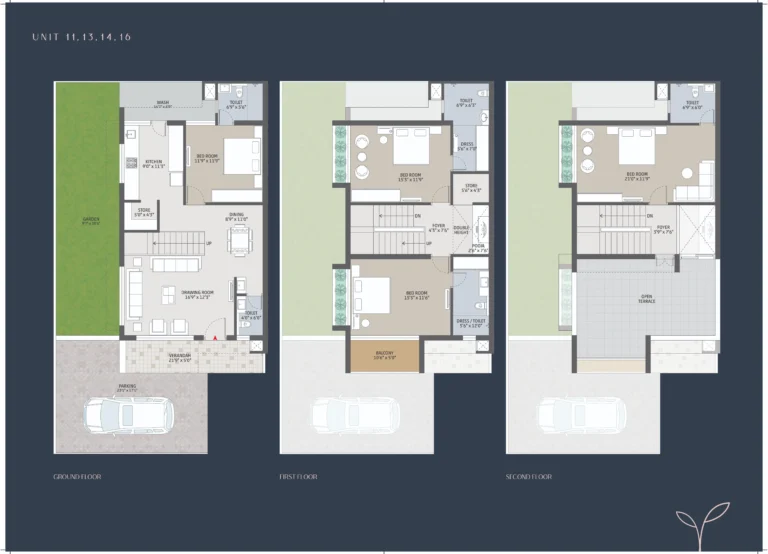 Unit 11, 13, 14, and 16 Layout Plan