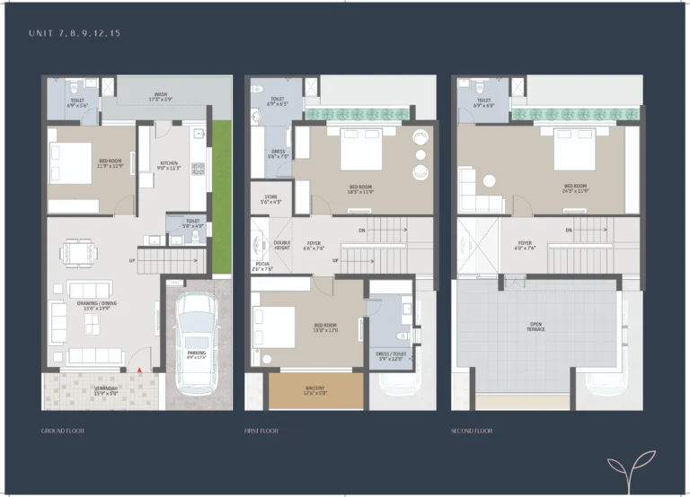 Unit 7, 8, 9, 12, and 15 Layout Plan